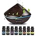 HappyGoo 500ML Diffusore di Oli Essenziali, Diffusore di Aromi con 8 * 10ml Oli Essenziali, Aromaterapia Diffusore Ambiente Umidificatore Ultrasuoni con 7 Colori LED per Yoga Casa Ufficio Spa