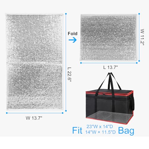 Bodaon Catering Bag with Removable Hard Bottom, XXX-Large Insulated Food/Pizza Delivery Bag for Doordash/Uber Eats, Cooler/Hot Bags, Insulated Grocery Food Warmer Container Supplies (2Pk, Black + Red)