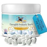 Cheesy100 – Crunchy Probiotic Dog Treats with 4 Billion Cultures – Freeze-Dried Yogurt Hearts for Gut Health