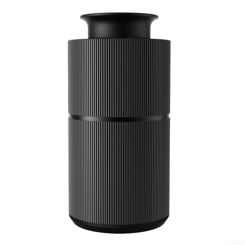 Metall-Diffusor für ätherisches Öl, wasserloser Aromatherapie-Zerstäuber, leiser Betrieb, 20 ml Kapazität für Fahrzeuginnendekoration (schwarz)