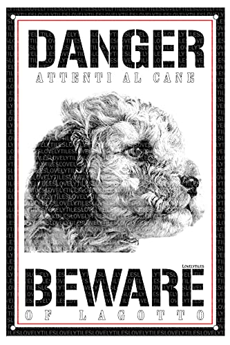 LOVELYTILES Lagotto Targa Cartello ATTENTI al Cane...