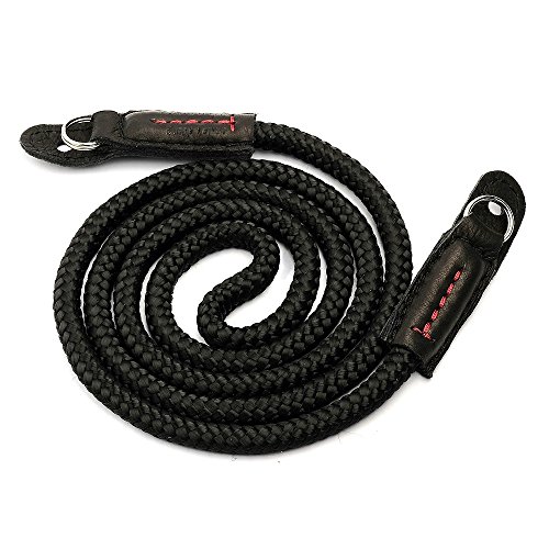 Sailor Strap Handgefertigter Kameragurt aus Seil und pflanzlich gegerbtem Leder | Kamera Schultergurt 110cm Länge | 8mm…