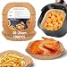 HONYAO Air Fryer Paper Liners, 20x20 cm Disposable Parchment Liners for 5-7.5 L Airfryers, 100 Pcs Square Baking Accessories Compatible with Cosori Tefal Philips Air Fryers