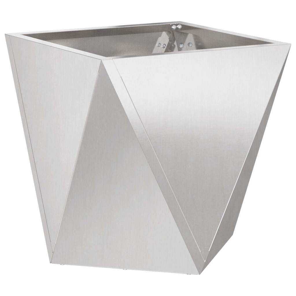 Donica 2 sztuki Srebrny 30 x x 30 cm Stal nierdzewna kwadratowa donica ogrodowa do użytku zewnętrznego odporna na warunki atmosferyczne nowoczesny design na taras balkon patio podest