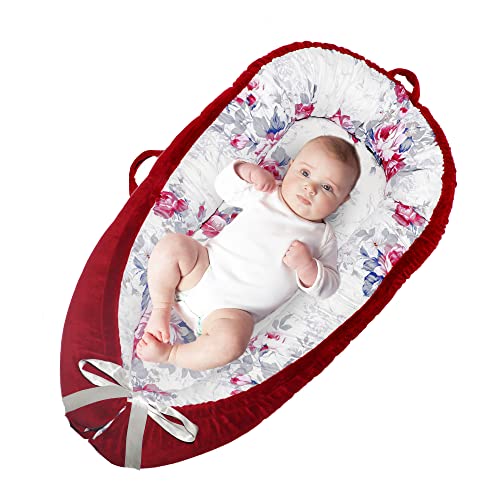 Image of junoon Baby Lounger Newborn Lounger Feeling to Cuddle Newborn Protect Infant Spine Co Sleeping Baby Snuggle Nest Crib Bassinet Portable Indoor&Outdoor Baby Gift (Dandelion)