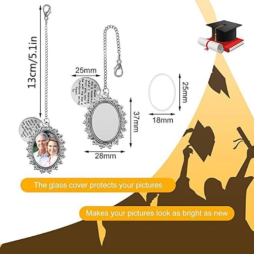 iYanoc 2pcs Personalized Graduation Tassel Charm Custom Graduation Cap Tassel with Memorial Photo 2024 Custom Graduation Cap Decorations as Gift Picture Charm Cap Topper Chain Length 5.1in - Thumbnail 2