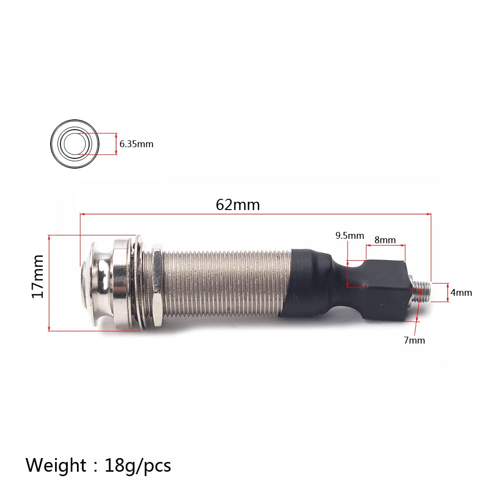 Alnicov 1/4 "(6,35 mm) Wyjście 4 mm Wejście Endpin Jack, Piezo Pickup Jack Wbudowany Rod Piezo Pickup do gitary akustycznej