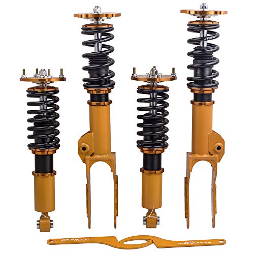maXpeedingrods Coilovers for Porsche Cayenne 2002-2010, Height Adjustable Coilover Suspension Kit, Preset Damper Shock Absorber Struts, Lowering Kit Gold