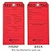 5S Red Tags (Wired) (50 Pack, Red)