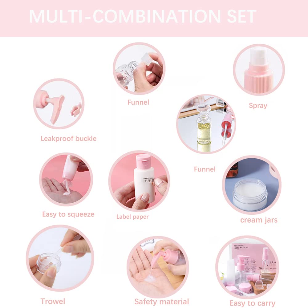 Bottiglie Da Viaggio Hethyo, Set 4 Pezzi Da 85 Ml, Silicone Comprimibile, A Prova Di Perdite, Approvate TSA, Con Borsa Trasparente Ed Etichette - copertina
