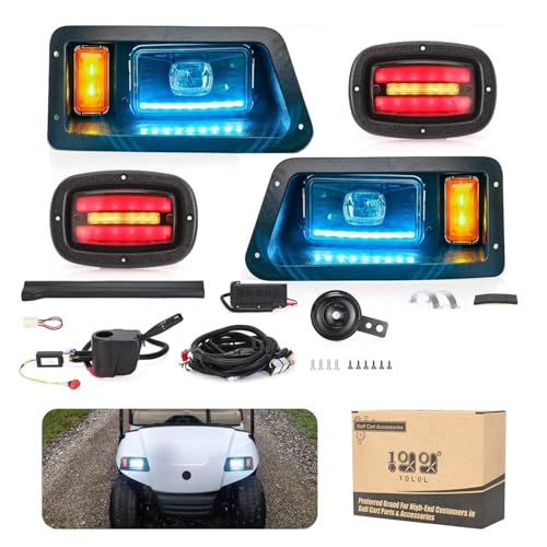 10L0L Deluxe Golf Cart Lights Kit for Yamaha G14/G16/G19/G22 - Built in DC Converter, RGB Daytime Running Lights, App Control, Music Sync, Headlight Kit for Yamaha G22