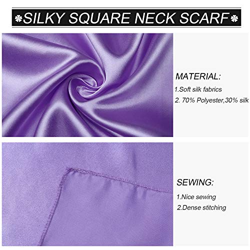 SATINIOR 15 Pieces Women Square Neck Scarf Mixed Solid Colored Neckerchief Head Wraps Scarf Bandana2