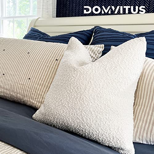 Domvitus Boucle Pillow Covers 24X24 Luxury Throw Pillow Covers Decorative Pillows For Bed Sofa Pillows For Living Room Accent Couch Pillows Soft Cushion Case, 1Pc, Ivory #TOP4