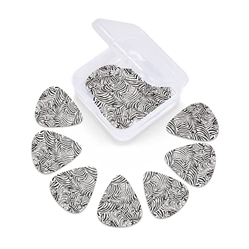 Lot de 12 médiators de guitare avec motif zèbre abstrait blanc et noir pour guitare électrique, basse acoustique, cadeau pour les amateurs de guitare acoustique avec boîte - Les Beatles, Paul McCartney, John Lennon, RIngo Starr, George Harrison Lot de 12 médiators de guitare avec motif zèbre abstrait blanc et noir pour guitare électrique, basse acoustique, cadeau pour les amateurs de guitare acoustique avec boîte – Image 4