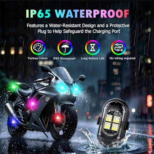 Image of Wireless LED Lights for Car 8 Pack Remote Strobe Warning Waterproof