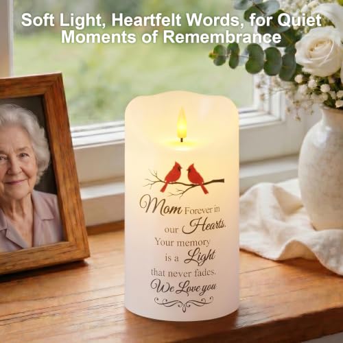 Image of Homemory Memorial Candle Bereavement Sympathy Gifts for Loss of Loved One, Real Wax LED Candle with Remote Memorial Gifts for Loss of Mother in Memory of Loved One Remembrance Gift