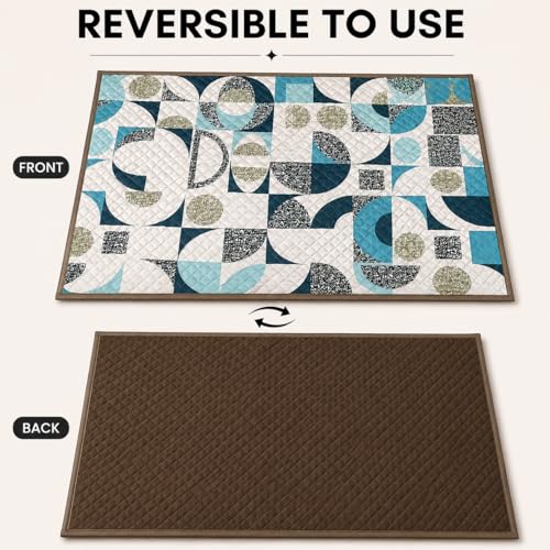 Image of Homerz Premium Reversible Bed Server | 30x30 Inch Quilted Waterproof Fabric | Foldable Dining Mat for Bed, Sofa & Floor Use (Paisley, 30x30)