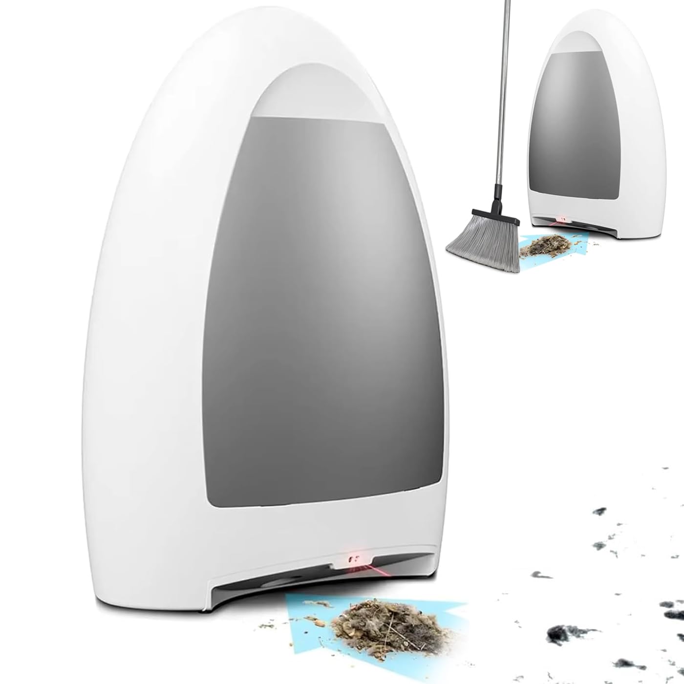 3.6L Barbershop Electric Trash Can, 1000W Hairdressing Salon Vacuum Cleaner with Double filtering, 2 modes, automatic dust collection, energy saving, Touchless Stationary Vacuum Cleaner white