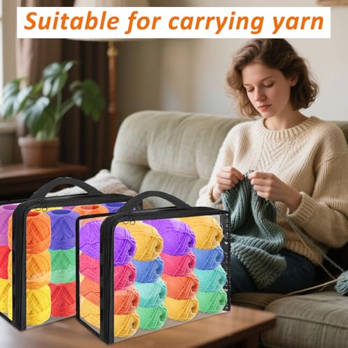 Image of YEXEXINM 10 Pack Clear Yarn Storage Bags, Clear Yarn Storage Organizer with Zippers for Knitting, Crochet, Clothing, Toys, Decor Items