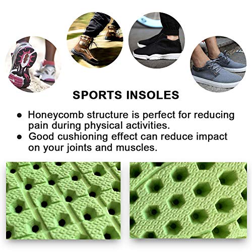 Image of Ailaka Elastic Shock Absorbing Height Increasing Sports Shoe Insoles, Soft Breathable Honeycomb Orthotic Replacement Inserts for Men & Women