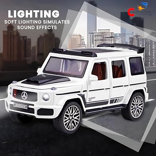 Image of G Wagon 1:32 Scale Toy Car | Exclusive Alloy Metal Pull Back Die cast Car Toy | Openable Doors Light & Sound Car for Kids | Best Birthday Gift, Collectors for Boys & Girls