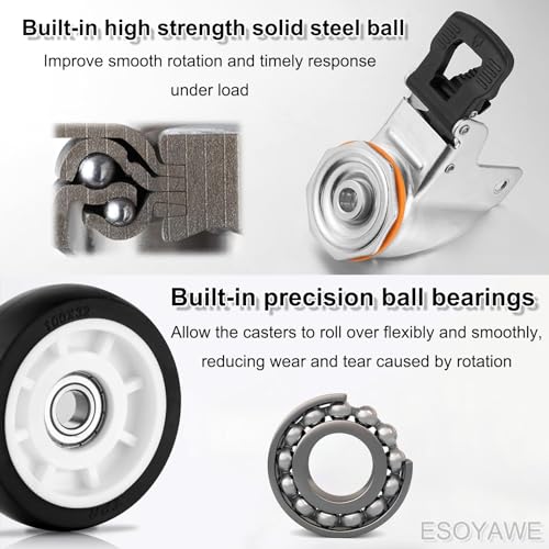 家具交換用キャスターホイール4個セット &Oslash; 3 4 5インチ 移動静音 床跡なし 熱可塑性ゴムキャスター、家具台車用TPEキャスター
