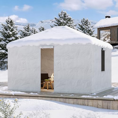 Covered Outdoor 10x12 ft Winter Gazebo Cover, 200G Heavy-Duty All-Weather