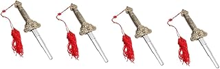 BESPORTBLE 4Pcs Tai Chi Retrátil Brinquedo Ao Ar Livre Playsets Ao Ar Livre Brinquedos Ao Ar Livre Festa Retrátil Chinês Desempenho Clássico Borla Ancião Abs Esforço De Aço Inoxidável