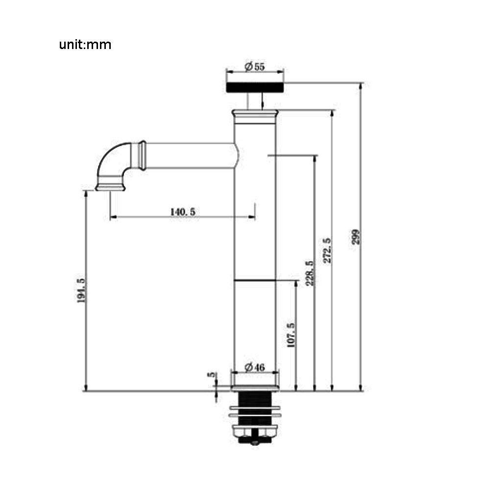 Rubinetto per lavabo da bagno rustico retrò industriale miscelatore per bacino rubinetti in ottone monoforo singolo rubinetto per lavabo bagno bagno decorazione hotel rubinetti lavandino, nero, alto