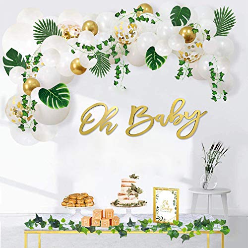 Wooden Baby Shower Sign With Gold Painted, Perfect Party Banner For Baby Shower Boy/Girl Decorations Gender Reveal Backdrop Party Photography Background #TOP3