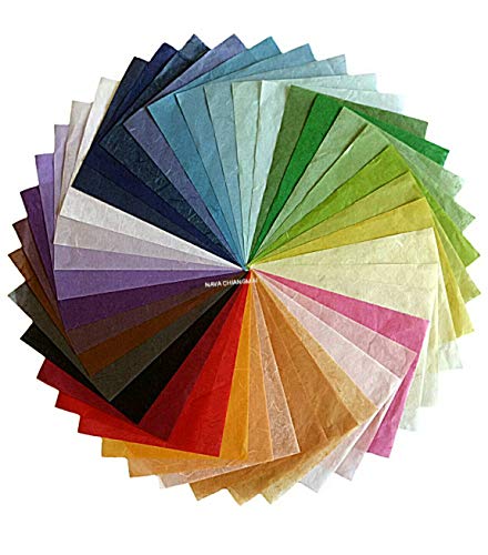 Nava Chiangmai Thin Mulberry Paper 40 Sheets Design Craft Hand Made Art Tissue Japan Washi Design Craft Art Origami Suppliers Card Making #TOP4