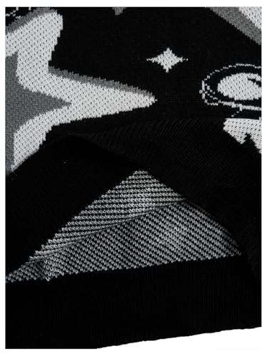 Men's Graphic Oversized Sweater Star Long Sleeve Crewneck Knitted Pullovers 5