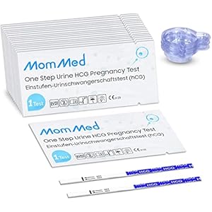 MomMed Pregnancy Test, 25 Hcg Pregnancy Test Strips with 25 Urine Cups, Rapid and Accurate Results, Women Home Testing…