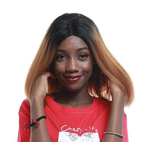 Bigsophy Lace Front Wigs Bob 13x6 Virgin Wigs Remy Wigs Short 1B30 Color For Women Human Hair Brazilian Wigs (150% Density 12 Inch)