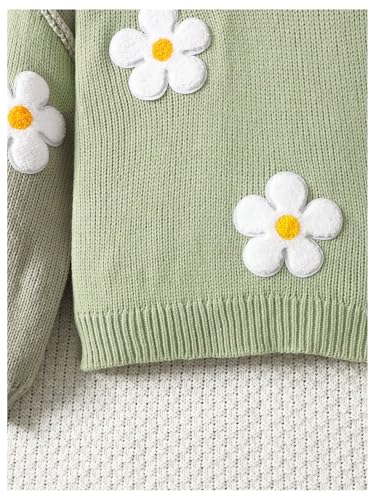 Image of BEAUDRM Girl's Bow Sweater Crew Neck Cute Sweaters Long Sleeve Knit Pullovers Sweater