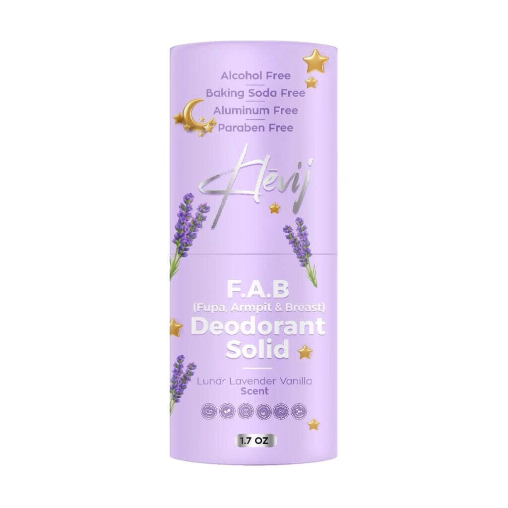 All Natural F.A.B. Deodorant Lunar Lavender Scent | 1.7 oz Organic, Aluminum -Free Deodorant for Fupa, Armpit, and Breast Areas