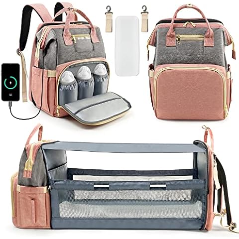 Kompoll Diaper Bag Backpack, Multifunction Waterproof Large Travel Baby Changing Bags Back Pack for Dad/Mom Cover