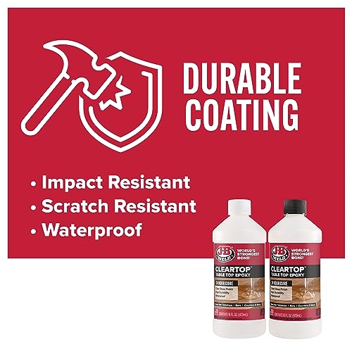 image for J-B Weld Tabletop Epoxy Resin, 32oz Kit, Cures Clear, Fast Cure Time, 