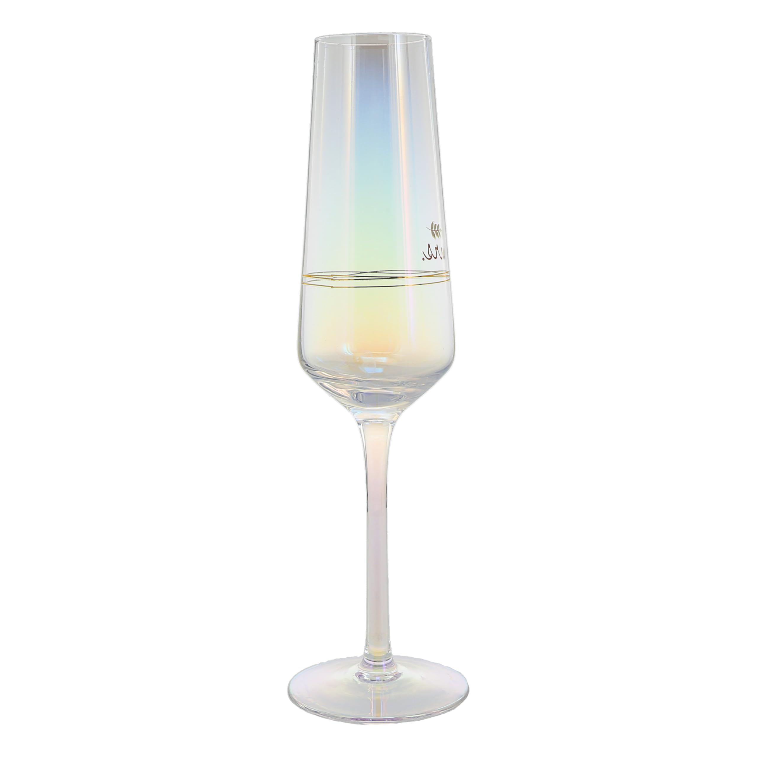 Pavilion Gift Company - Mrs. - Flûte à champagne en verre irisé de 237 ml, verre de mariage et flûte à grille-pain, cadeau de mariage pour couple, 1 pièce (lot de 1), 7,6 x 7,6 x 25,4 cm