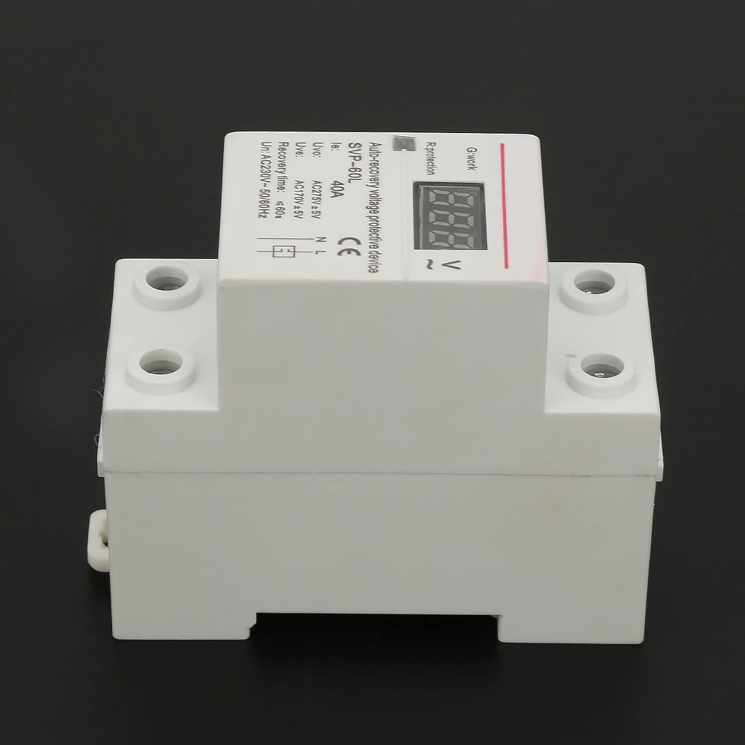 Automatic Voltage Protector 230V 40A Overvoltage Undervoltage Device DIN Rail Mount with Recovery Function