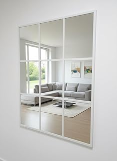 Comprar THEROSE Espejo Ventana 120 x 100 cm Espejo Industrial, Aluminio Negro (Blanco)