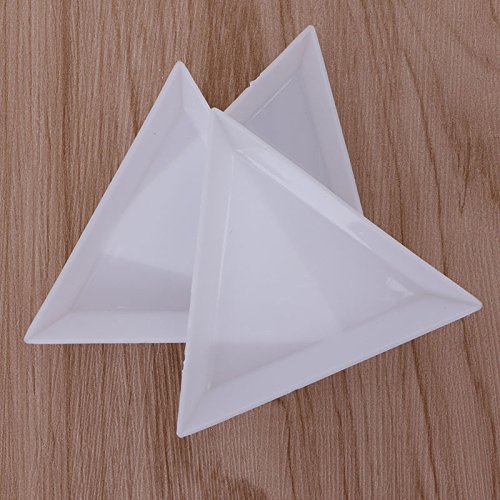 10Pcs For Triangle Rhinestones Beads Crystal Art Sorting Trays Whit