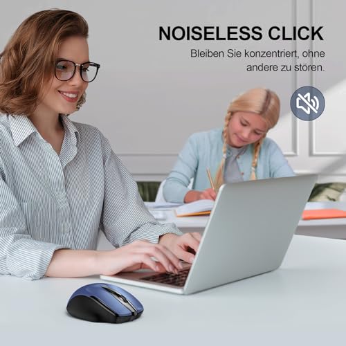 TECKNET Bluetooth Maus 4800 DPI, BT 5.0/3.0+2.4G, 30Monate Batterielaufzeit – Ansicht 4