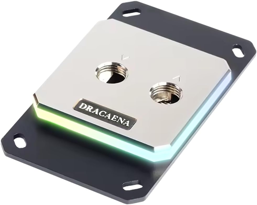 Dracaena.io CPU Water Block for AM5/AM4, Metal Top, Black, 5V ARGB, Copper