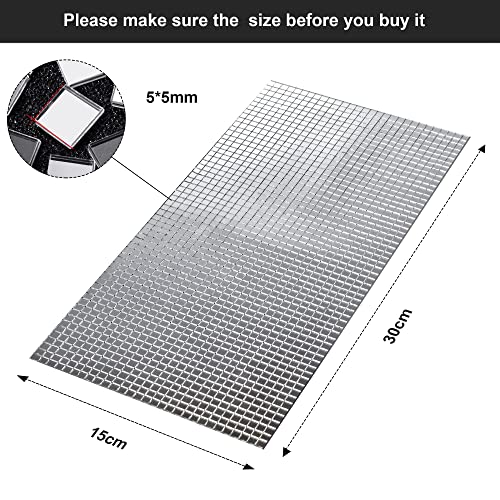 Satinior 3600Pcs 5 X 5 Mm Self-Adhesive Mini Square Glass, Decorative Craft Diy Accessory Mirrors Mosaic Tiles #TOP1