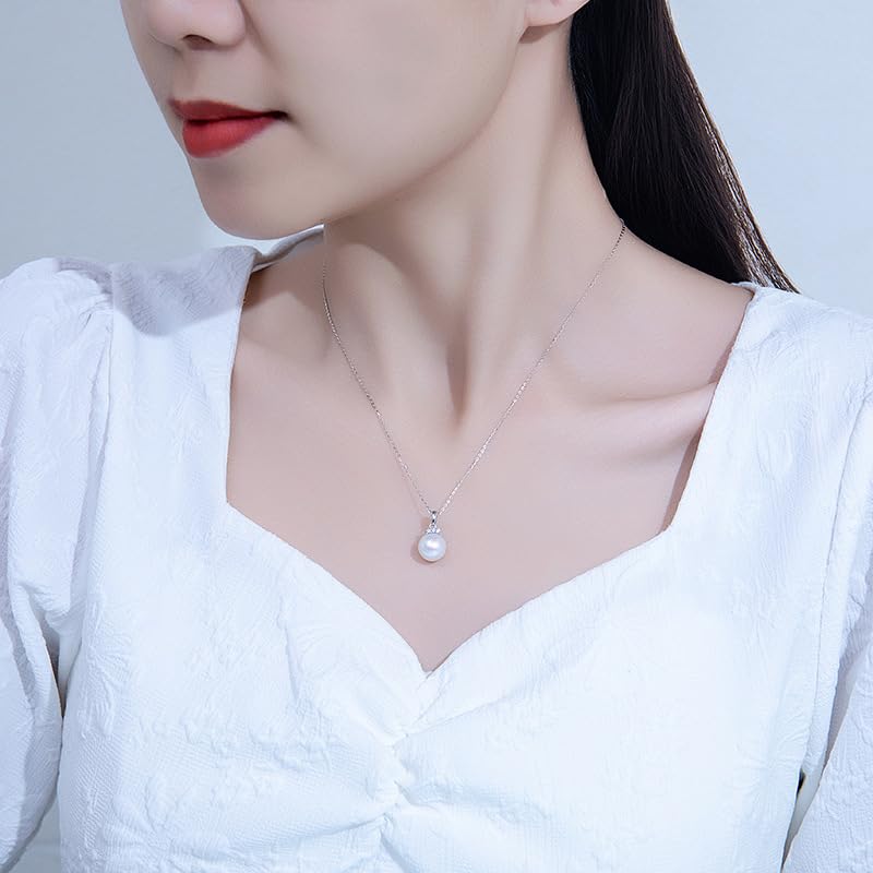 Collier perles d'eau douce argent S925, pendentif de luxe et chaîne de clavicule femme