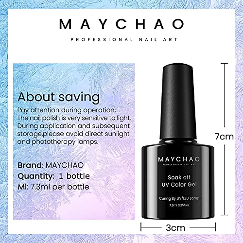 MAYCHAO Gel Nagellack 7.3ml Shellac Gellack Einzelflasche Ungiftiger Langanhaltender UV Nagellack für Nail Art Design… – Bild 4