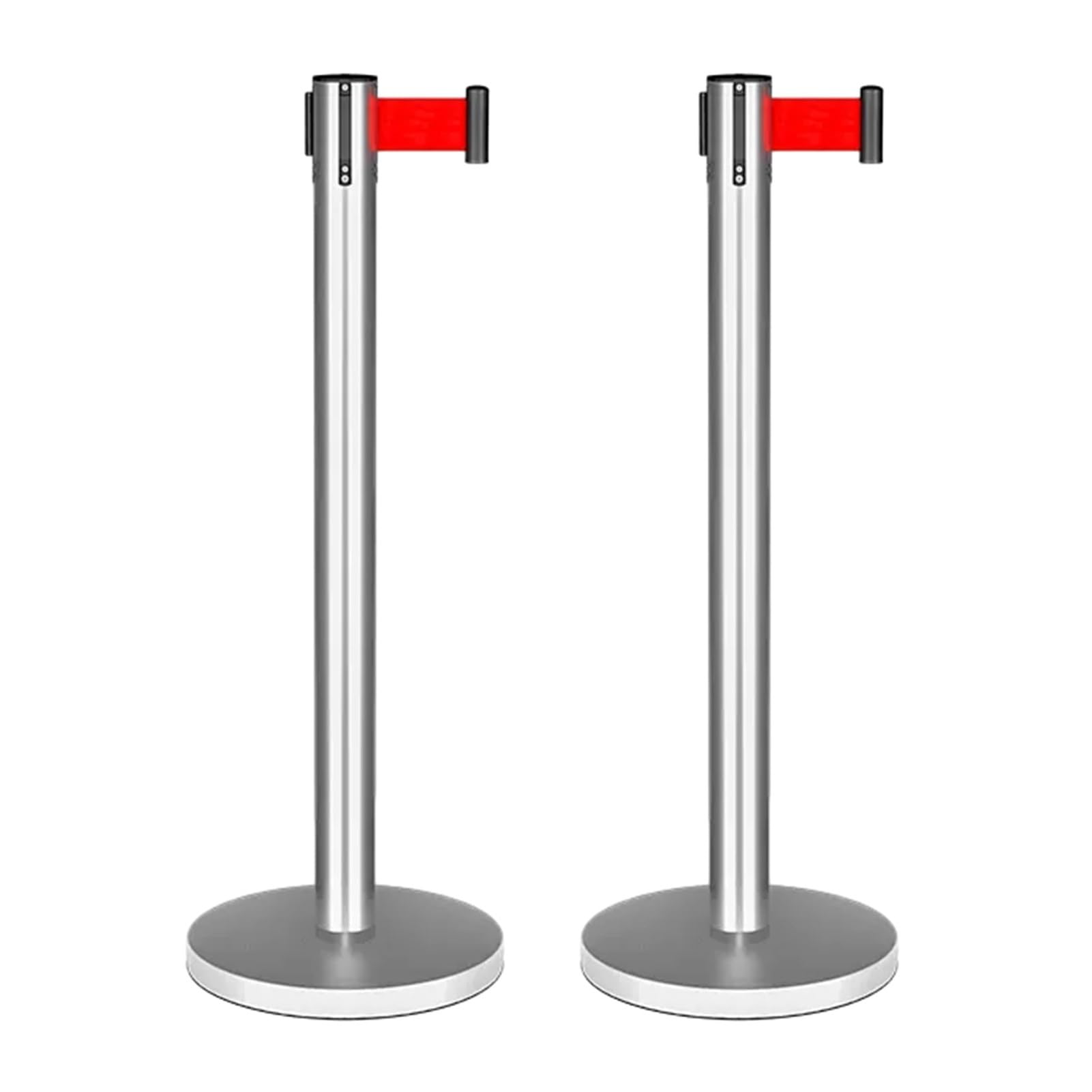 Aioneer Retractable Crowd Control Posts – Durable Queue Management Poles For Event Safety, Sturdy Barrier Stanchions For Effective Crowd Control Solutions-Silber-3m/9.8ft