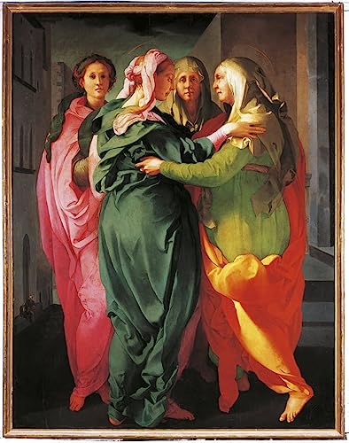 Affiche de la Visitation de Jacopo Pontormo toile de peinture murale pour salon 60x90cm