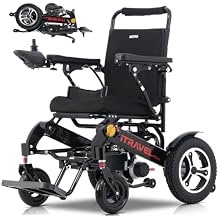 40 Miles Travel Range Portable Electric Wheelchair with 20AH Lithium Battery, Lightweight and Smart, Secure Electromagnetic Brake, Fast 3-Second Folding,500 lbs Weight Capacity, Black
